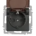 Розетка Intro Accent 6-203-07 2P+E Schuko с крышкой, 16А-250В, IP20, СУ, AL/CU, графит
