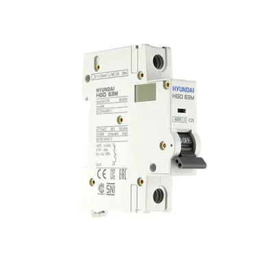 Выключатель автоматический HGD63-M 1PMCS0000C 00025 1 полюс, 25 А, ток короткого замыкания 6 kA, характеристика C (STANDARD)