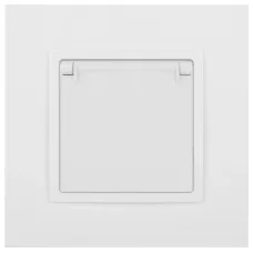 14-2103-01 ЭРА Розетка 2P+E Schuko со шторками с крышкой, 16A-250В, IP20, Эра Elegance, белый (10/10