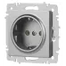 Розетка Intro Accent 6-202-03 2P+E Schuko, 16А-250В, IP20, СУ, алюминий