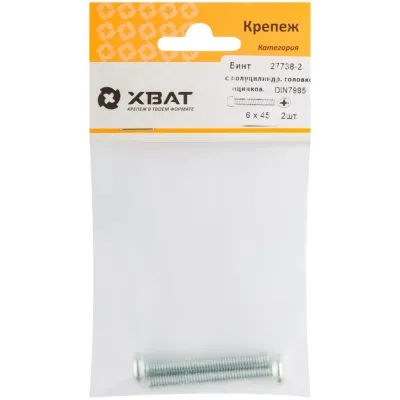 Винт DIN7985 М6х45 полукруглая головка оцинкованный (2 шт)