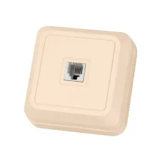 Розетка TФ (RJ-11) открытой установки IP20, сл. кость Ладога