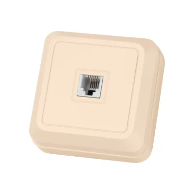 Розетка TФ (RJ-11) открытой установки IP20, сл. кость Ладога