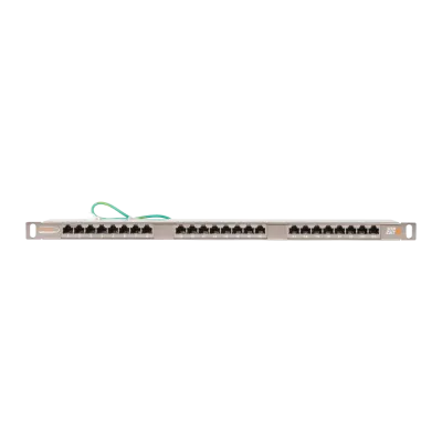 Панель 19'', 0,5U, 24 порта, Кат.6, RJ45/8P8C, экран., металлик