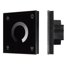 Панель SMART-P4-DIM-G-IN Black 12-24V, 4x3A, Sens, 2.4G IP20 пластик, 5 лет