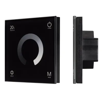 Панель SMART-P4-DIM-G-IN Black 12-24V, 4x3A, Sens, 2.4G IP20 пластик, 5 лет