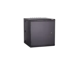Настенный двухсекционный шкаф NIKOMAX 19'' 9U металлическая дверь промышленный степень защиты IP55 Ш600хВ504хГ600мм черный.