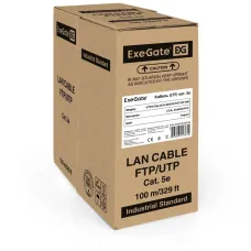 Витая пара U/UTP 4 пары кат 5e CCA 0.5мм (24AWG) 100м серый PVC