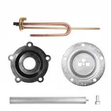 КОМПЛЕКТ: ТЭН RCF 1500W, TW, D48мм, М6, 220V + фланец D130 + анод М6 + прокладка + винт