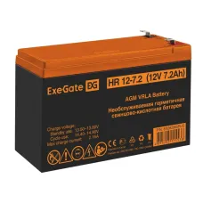 Аккумуляторная батарея ExeGate HR 12-7.2-F2 (12V 7.2Ah 1227W, клеммы F2)