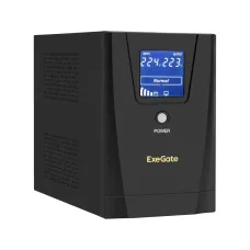 ИБП ExeGate SpecialPro Smart LLB-1500.LCD.AVR.8C13 (1500VA/950W, LCD, AVR, 8*C13, батарея 12V 9Ah - 2 шт., металлический корпус, Black) <EP285501RUS>