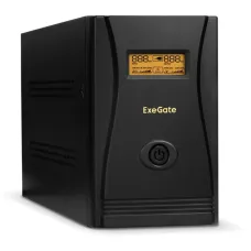 ИБП ExeGate SpecialPro Smart LLB-2000.LCD.AVR.4SH.RJ.USB (2000VA/1200W, LCD, AVR,4*Schuko,RJ45/11,USB, батарея 12V 9Ah - 2 шт., металлический корпус, Black) <EP285519RUS>