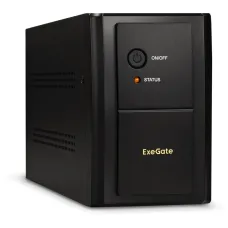 ИБП ExeGate SpecialPro UNB-2200.LED.AVR.4SH.RJ.USB (2200VA/1300W,LED, AVR,4*Schuko, RJ45/11, USB, батарея 12V 9Ah - 2 шт., металлический корпус, Black) <EP285527RUS>