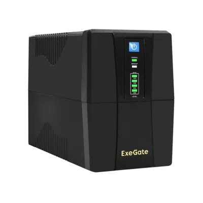 ИБП ExeGate Power Back BNB-650.LED.AVR.2SH.RJ.USB (650VA/360W, LED, AVR,2*Schuko, RJ45/11, USB, батарея 12V 7.2Ah, Black) <EP285555RUS>