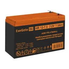 Аккумуляторная батарея ExeGate HR 12-7.5-F2 (12V 7.5Ah 1228W, клеммы F2)