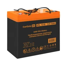 Аккумуляторная батарея ExeGate HRL 12-55-М6 (12V 55Ah, болт М6)