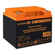 Аккумуляторная батарея ExeGate HRL 12-45-М6 (12V 45Ah, болт М6)