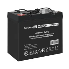 Аккумуляторная батарея ExeGate DTM 1255-М6 (12V 55Ah, болт М6)