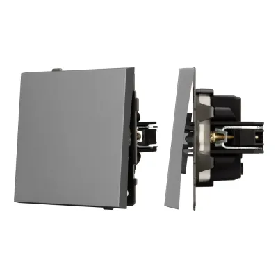 Механизм выключателя одноклавишный проходной SWT-TENDO-MKP1-PL-GR 230V, 10A, Серый, 1 пост