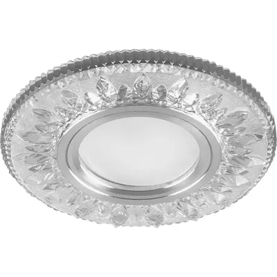 Светильник потолочный встраиваемый со светодиодной подсветкой 15LEDx2835 SMD 4000K, MR16 50W G5.3, белый, хром, CD903 с драйвером в комплекте