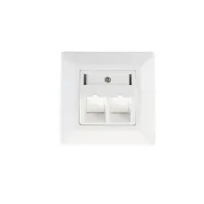 Рамка 86Х86 для 2 модулей Keystone с суппортом, белый