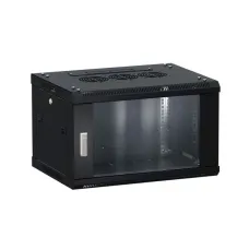 Шкаф настенный 19' TERACOM PRO 9U 600х450 мм дверь стеклянная с замком-ручкой чёрный