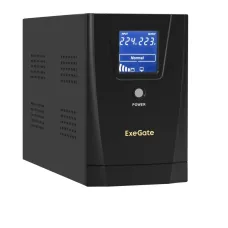 ИБП ExeGate SpecialPro Smart LLB-2000.LCD.AVR.4C13.RJ.USB (2000VA/1200W, LCD, AVR, 4*C13,RJ45/11,USB, батарея 12V 9Ah - 2 шт., металлический корпус, Black)