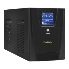 ИБП ExeGate SpecialPro Smart LLB-3000.LCD.AVR.2SH.4C13.RJ.USB (3000VA/1800W, LCD, AVR,2*Schuko+4*C13,RJ45/11,USB, батарея 12V 9Ah - 4 шт., металлический корпус, Black)