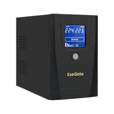 ИБП ExeGate SpecialPro Smart LLB-900.LCD.AVR.1SH.2C13 (900VA/500W, LCD, AVR, 1*Schuko+2*C13, батарея 12V 9Ah, металлический корпус, Black)
