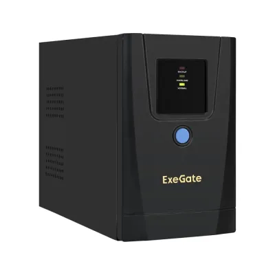 ИБП ExeGate SpecialPro UNB-1000.LED.AVR.1SH.2C13 (1000VA/550W, LED, AVR,1*Schuko+2*C13, батарея 12V 9Ah, металлический корпус, Black)