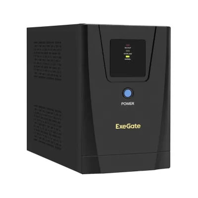 ИБП ExeGate SpecialPro UNB-1500.LED.AVR.2SH.3C13.USB (1500VA/950W, LED, AVR, 2*Schuko+3*C13,USB, батарея 12V 9Ah - 2 шт., металлический корпус, Black)