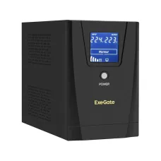 ИБП ExeGate SpecialPro Smart LLB-1500.LCD.AVR.2SH.3C13.USB (1500VA/950W, LCD, AVR, 2*Schuko+3*C13, USB, батарея 12V 9Ah - 2 шт., металлический корпус, Black)