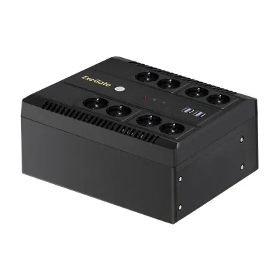 ИБП ExeGate NEO NNB-1000.LED.AVR.8SH.CH (1000VA/650W, LED, AVR, 8*Schuko, 4*USB-порта для зарядки, батарея 12V 9Ah, Black)
