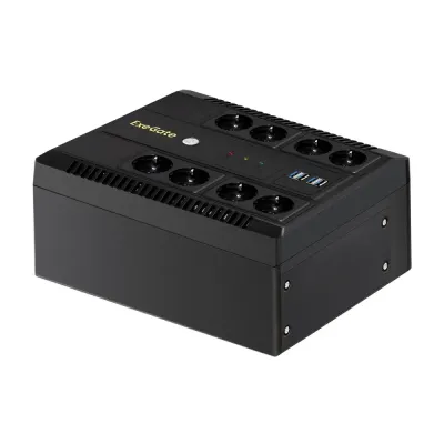 ИБП ExeGate NEO NNB-650.LED.AVR.8SH.CH (650VA/360W, LED, AVR, 8*Schuko, 4*USB-порта для зарядки, батарея 12V 7.2Ah, Black) <EX295011RUS>