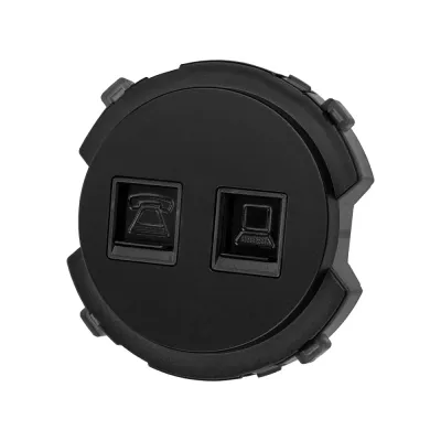 Розетка телефонная RJ11 + компьютерная RJ45 агат  Байкал TDM