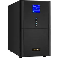 ИБП (инвертор, синус, для котла) ExeGate SineTower SN-3000.LCD.AVR.3SH.1C13.RJ.USB (3000VA/2400W, чистая синусоида, LCD дисплей, AVR, 3*Schuko+1*C13, RJ45/11, USB, батарея 12V 9Ah - 4 шт., линей