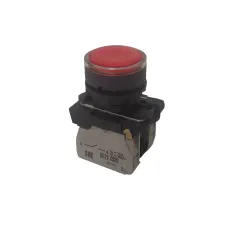 Кнопка КМЕ4622мЛ-24В-красный-2но+2нз-цилиндр-индикатор-IP65