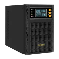 ИБП On-line ExeGate PowerExpert TL-1000.LCD.AVR.2SH.USB.RS232.SNMP (1000VA/1000W, On-Line, PF=1, LCD, 2*Schuko, RS232, USB, SNMP-slot, батарея 12V 7.2Ah - 2шт, Tower, металлический корпус, Black)