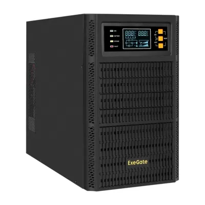 ИБП On-line ExeGate PowerExpert TL-3000.96V.LCD.AVR.3SH.USB.RS232.SNMP (3000VA/3000W, On-Line, PF=1, LCD, 3*Schuko, RS232, USB, SNMP-slot, батарея 12V 7.2Ah - 8шт, возможность подключения до 4 внешних батар
