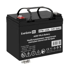 Аккумуляторная батарея ExeGate DTM 1233L-М5 (12V 33Ah, болт М5)