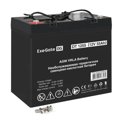 Аккумуляторная батарея ExeGate DT 1255-М6 (12V 55Ah, болт М6)