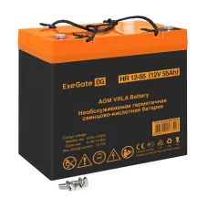 Аккумуляторная батарея ExeGate HR 12-55-М6 (12V 55Ah, болт М6)