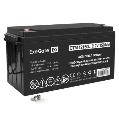 Аккумуляторная батарея ExeGate DTM 12150L-М8 (12V 150Ah, болт М8)