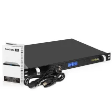 ИБП ExeGate 1U ServerRM UNL-1200.LCD.AVR.8C13.RJ.USB.1U (1200VA/720W, LCD, AVR, 8*C13, RJ, USB, батарея 6V 7.2Ah - 4 шт. 1U, установка в стойку, Black)