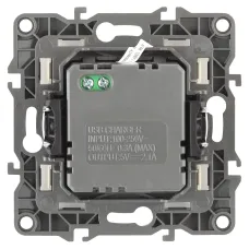 12-4110-03 ЭРА Устройство зарядное USB, 230В/5В-2100мА, IP20, Эра12, алюминий (6/60/1920)