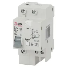Автоматический выключатель дифференциального тока ЭРА SIMPLE SIMPLE-mod-35 1P+N 63А 30мА тип АС х-ка