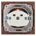 1-203-10 Intro Розетка 2P+E Schuko с крышкой, 16А-250В, IP20, СУ, Plano, венге (10/100/1500)