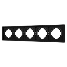 Рамка пластиковая FRM-TENDO-SFPL-5-BK, Чёрный, 5 постов