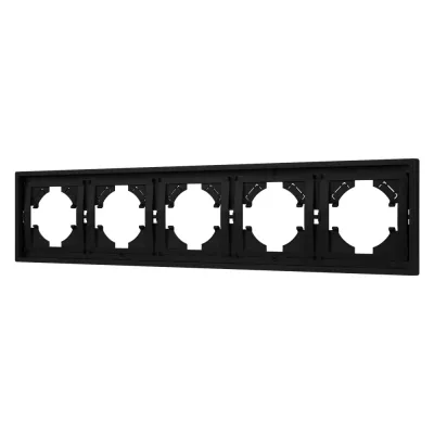 Рамка пластиковая FRM-TENDO-SFPL-5-BK, Чёрный, 5 постов