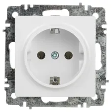 Розетка Intro Accent 6-202-01 2P+E Schuko, 16А-250В, IP20, СУ, AL/CU, белый